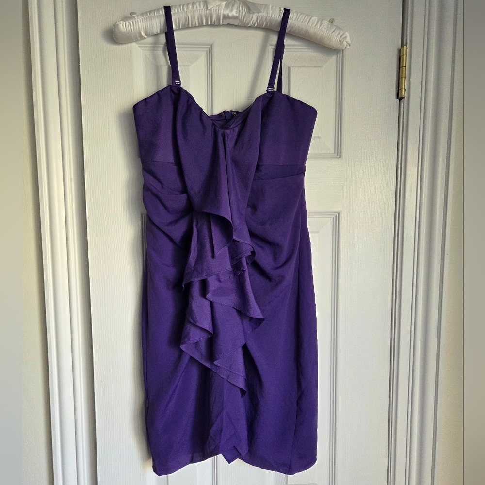 BCBGMaxAzria Strapless Purple Dress